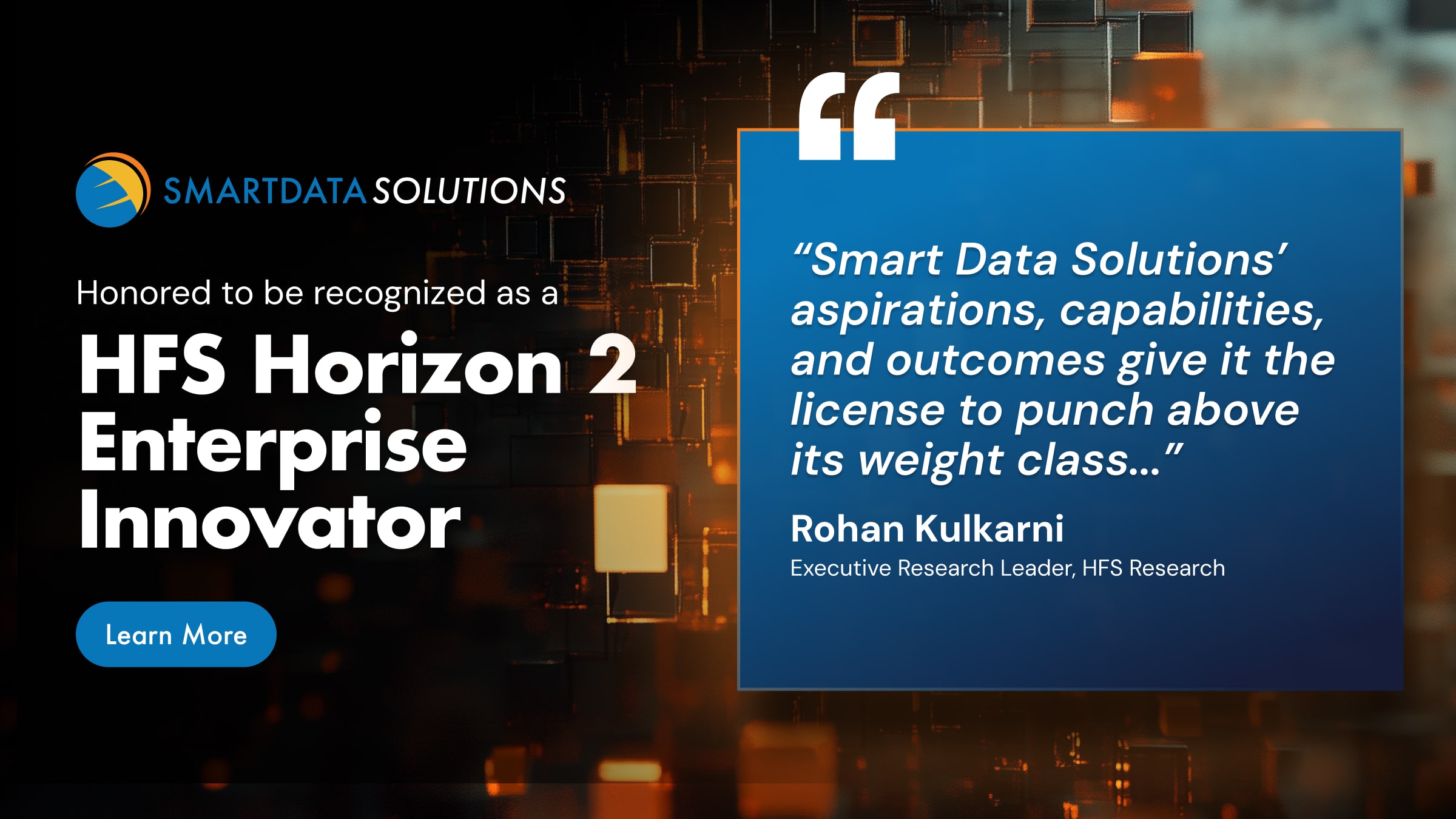 Smart Data Solutions Recognized as a Horizon 2 Enterprise Innovator in HFS Horizons: Healthcare Payer Service Providers, 2024 1